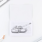 Подарочный набор «23 февраля», блокнот А6, карандаши (2 шт.) и восковые мелки (4 шт.) - Фото 2