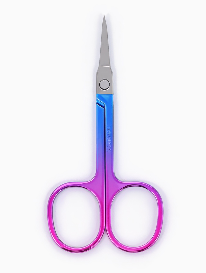 Ножницы маникюрные, прямые, узкие, 8.8 см, цвет хамелеон - Фото 1