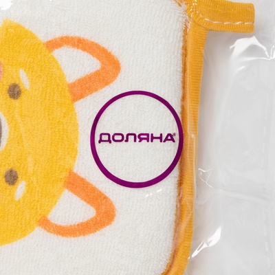 Мочалка детская для купания Доляна «Лиса», 12×8 см, МИКС