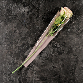 Пакет конус для цветов, "Люблю тебя",  12,5+4х45 см, белый