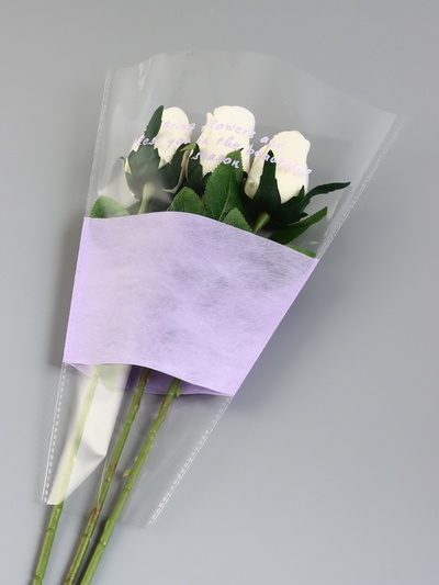 Пакет конус для цветов, с нетканым материалом, 26+7×37 см, лиловый