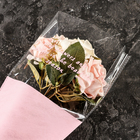 Пакет конус для цветов, с нетканым материалом, 26+7×37 см, розовый - Фото 2