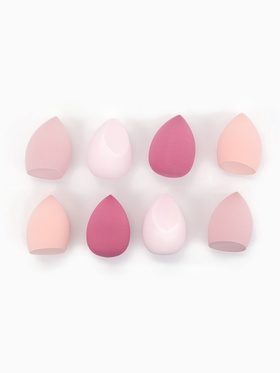 Спонжи для макияжа, набор - 8 шт., увеличиваются при намокании, розовые