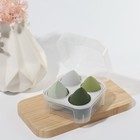 Спонжи для макияжа, набор - 4 шт., увеличиваются при намокании, цвет зелёный - Фото 7