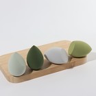 Спонжи для макияжа, набор - 4 шт., увеличиваются при намокании, цвет зелёный - Фото 9