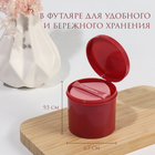 Спонжи для макияжа STRAWBERRY, набор - 7 шт., d=5.5 см, с держателем, в футляре, розовые - Фото 5