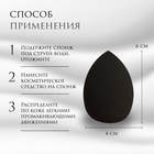 Спонж для макияжа «Капля», 6 × 4 см, увеличивается при намокании, в футляре, цвет чёрный - Фото 3