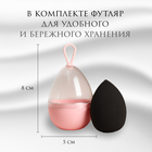 Спонж для макияжа «Капля», 6 × 4 см, увеличивается при намокании, в футляре, цвет чёрный - Фото 6