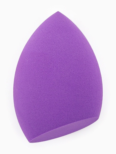 Скошенный спонж для макияжа «Капля», 6×4 см, увеличивается при намокании, в футляре, фиолетовый