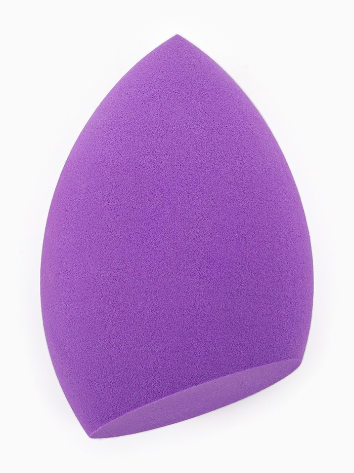 Скошенный спонж для макияжа «Капля», 6×4 см, увеличивается при намокании, в футляре, фиолетовый