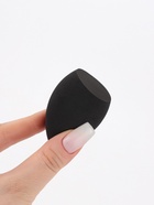 Скошенный спонж для макияжа «Капля», 6×4 см, увеличивается при намокании, в футляре, чёрный - Фото 2