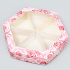 Коробка кондитерская складная, упаковка «Розы», 23 х 23 х 4 см - фото 321084147