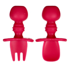 Набор детских столовых приборов, вилка, ложка, цвет розовый - фото 9034317