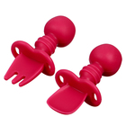 Набор детских столовых приборов, вилка, ложка, цвет розовый - фото 9486876