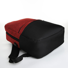 Рюкзак городской с USB из текстиля на молнии, 2 кармана, цвет чёрный/красный - фото 11162843