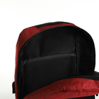 Рюкзак городской с USB из текстиля на молнии, 2 кармана, цвет чёрный/красный - фото 11162844