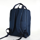 Рюкзак-сумка из текстиля на молнии, 3 кармана, отдел для ноутбука, цвет синий - Фото 4