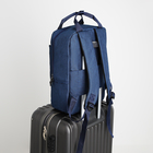 Рюкзак-сумка из текстиля на молнии, 3 кармана, отдел для ноутбука, цвет синий - Фото 7