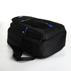 Рюкзак молодёжный из текстиля на молнии, 4 кармана, цвет чёрный/синий - Фото 5