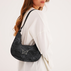 Сумка женская, багет, на молнии, цвет серый - фото 23866185