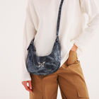 Сумка женская, багет, на молнии, цвет синий - фото 23866188