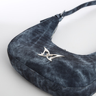 Сумка женская, багет, на молнии, цвет синий - фото 23689377