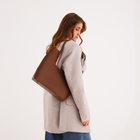 Сумка-мешок женская на магните, косметичка, цвет коричневый - фото 23866205