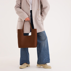 Сумка-мешок женская на магните, косметичка, цвет коричневый - фото 23866206