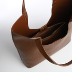 Сумка-мешок женская на магните, косметичка, цвет коричневый - фото 23689438