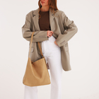 Сумка - мешок женская на магните, 31×8.5×30 см, бежевая - Фото 3