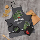 Кухонный набор «Доляна. Главный на кухне» (3 предмета): фартук 70×60 см, прихватка 20×20 см, полотенце 35×60 см-2 шт. - Фото 1