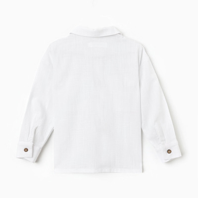 Рубашка для девочки KAFTAN: Linen, белая, размер 28 (86-92 см)