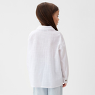 Рубашка для девочки KAFTAN Linen, р.28 (86-92см) белый - Фото 4