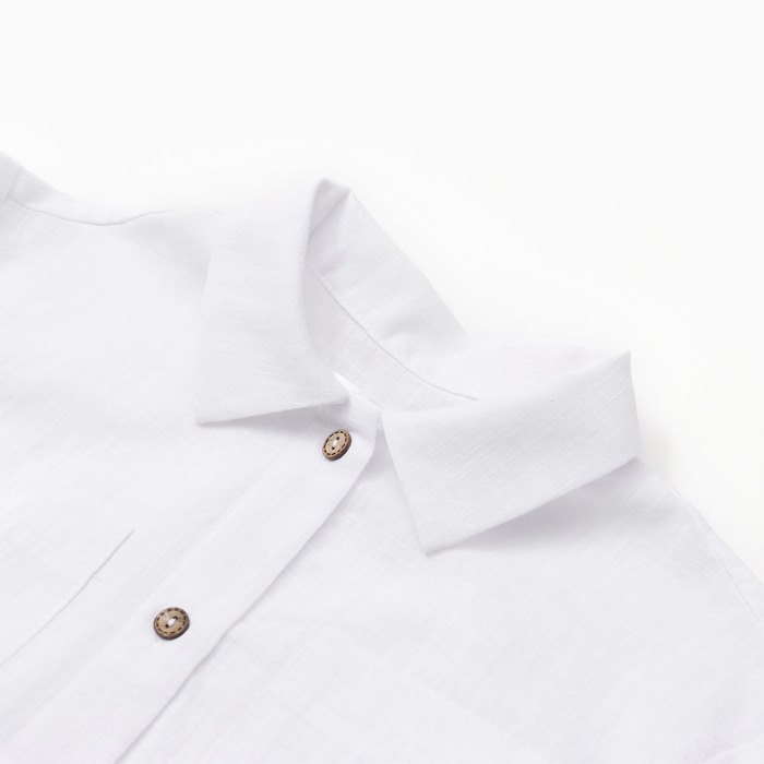 Рубашка для девочки KAFTAN Linen, р.30 (98-104 см) белый