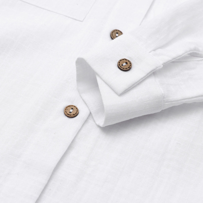 Рубашка для девочки KAFTAN Linen, р.30 (98-104 см) белый