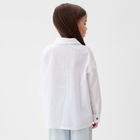 Рубашка для девочки KAFTAN Linen, размер 34 (122-128 см), белая - Фото 4