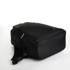 Рюкзак молодёжный из текстиля на молнии, 4 кармана, цвет чёрный/зелёный - фото 11162899