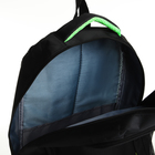 Рюкзак молодёжный из текстиля на молнии, 4 кармана, цвет чёрный/зелёный - фото 11162900