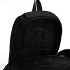 Рюкзак школьный из текстиля на молнии, 4 кармана, цвет чёрный/оранжевый - фото 23689476