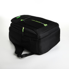 Рюкзак молодёжный из текстиля на молнии, 4 кармана, цвет чёрный/салатовый - фото 23689507