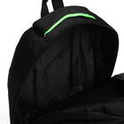 Рюкзак молодёжный из текстиля на молнии, 4 кармана, цвет чёрный/салатовый - фото 23689508