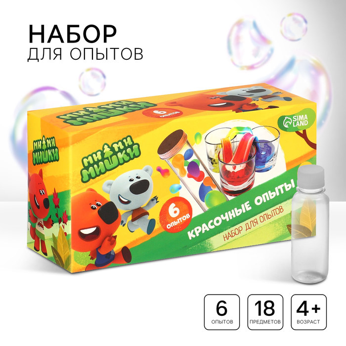 

Набор для опытов "Красочные опыты" Ми-Ми-Мишки, 6 опытов