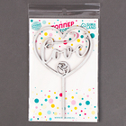 Топпер для торта деревянный «Сердце», с блёстками, серебряный - Фото 4