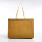 Шопер без застёжки, цвет горчичный - Фото 2