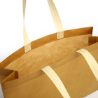 Шопер без застёжки, цвет горчичный - Фото 3