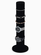 Подставка для часов, браслетов, цепочек «Тубус», флок, 10.5×10.5×31 см, d=5 см, цвет чёрный - Фото 1