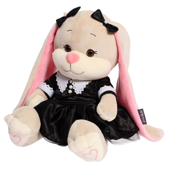 Мягкая игрушка "Зайка Лин в модном черном платье с белым воротничком", 25 см JL-04202318-25