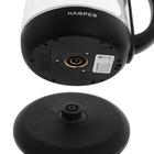 Чайник электрический HARPER HWK-GD04, 2200 Вт, 1.7 л, стекло, чёрный - фото 9088384