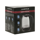 Чайник электрический HARPER HWK-GD04, 2200 Вт, 1.7 л, стекло, чёрный - фото 9088385