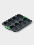 Форма для выпечки с перфорацией «Булочки», силикон, 34.5×23×2.5 см, 8 ячеек (9.5×6.3×2.4 см), чёрная - Фото 1